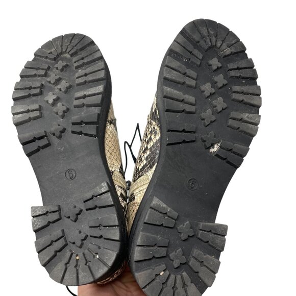 MIA Miki Snake Print Combat Boots Womens 6 Lace Up Faux Leather Lug Sole Grunge - Picture 8 of 12